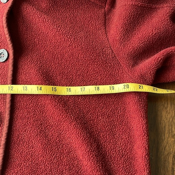 LL Bean Hooded Women’s Red Fleece Coat, Size M - Picture 6 of 7
